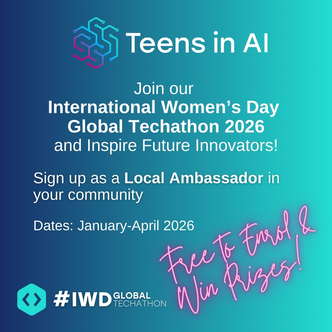 TeensInAI's tweet image. 🚀 Announcing @TeensInAI’s #IWD2026GlobalTechathon! 🌍 From Jan–Apr, teens 12–18 will design ethical #AI solutions tackling UN SDGs 3, 4, 5 &amp;amp; 10. In partnership with @sageuk  powered by @sagefoundation 

Join the global movement 👉 teensinai.com/global-techath…

#Techathon #TeensinAI