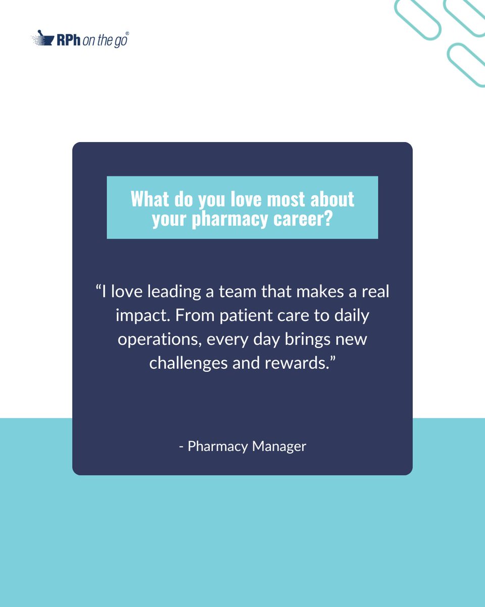 rphonthego's tweet image. At RPh on the Go, we work with pharmacy professionals who are passionate about making a difference, just like this one.
If you’re looking for a career where your impact matters, we’d love to connect. Join our team today!