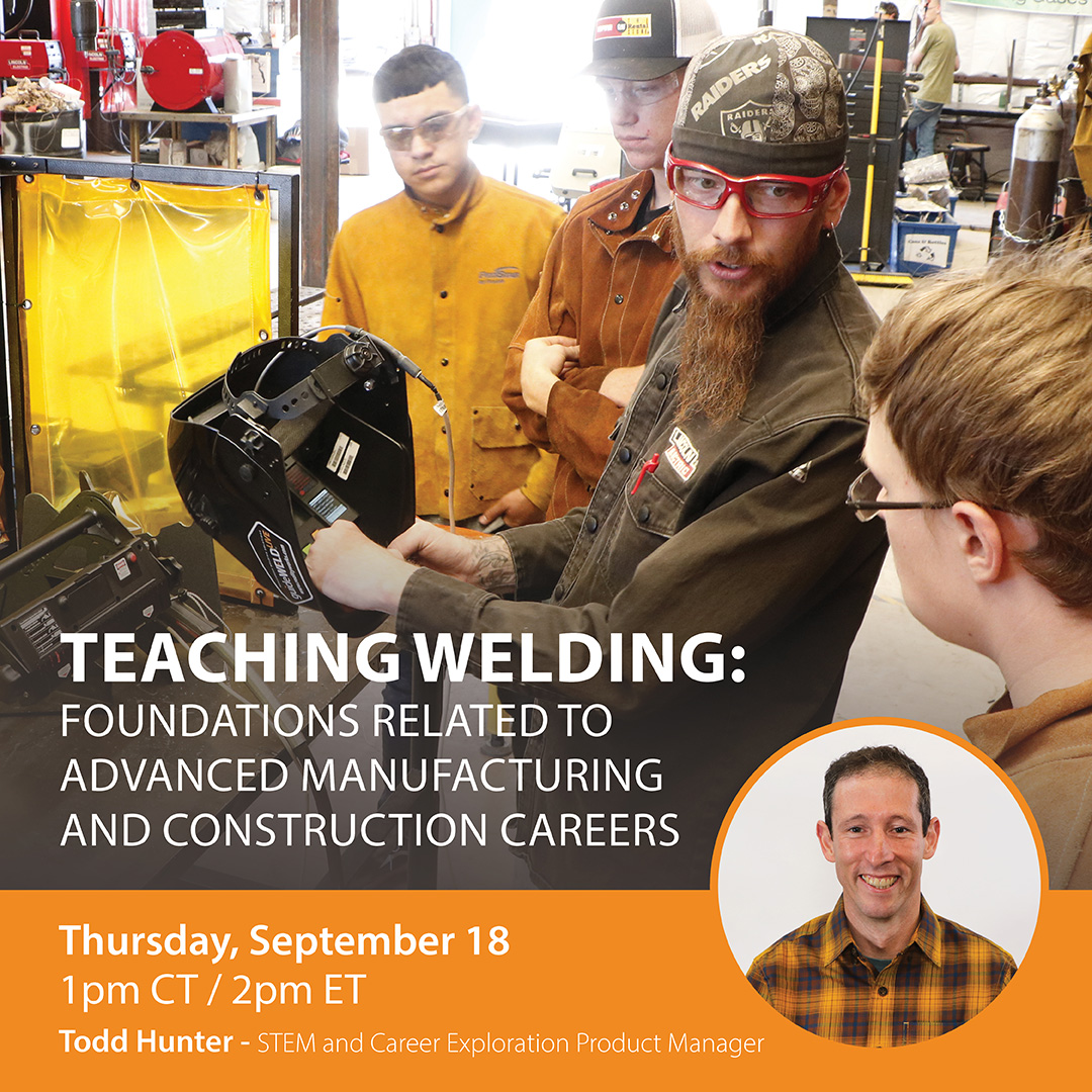 🔥 Free Webinar! Teaching Welding: Foundations for Advanced Manufacturing &amp; Construction Careers.

Learn how tools like #welding simulators, kits and others can bring concepts to life while preparing students for #skilledtrades.

📅 Save your spot: bit.ly/4mndhA2