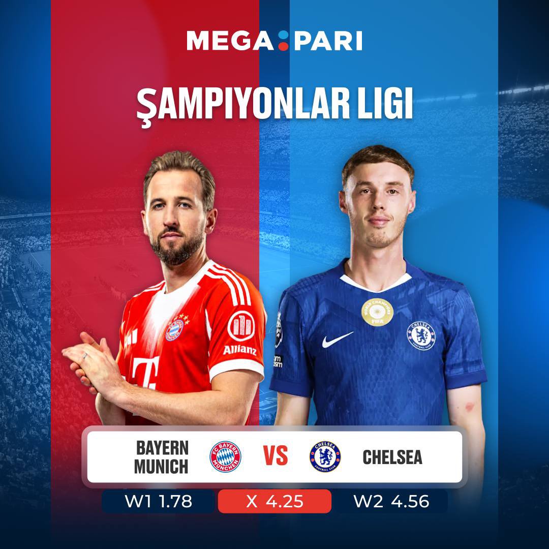Şampiyonlar Ligi'nde günün maçı! 🇪🇺

Bayern Munich 🆚 Chelsea 

Bugün, iki güçlü kulüp, Şampiyonlar Ligi'nin yeni sezonunda ilk üç puan için sahne mücadelesi verecek. Kazanan kim olacak?

Megapari ile bahislerinizi yapın! 💵