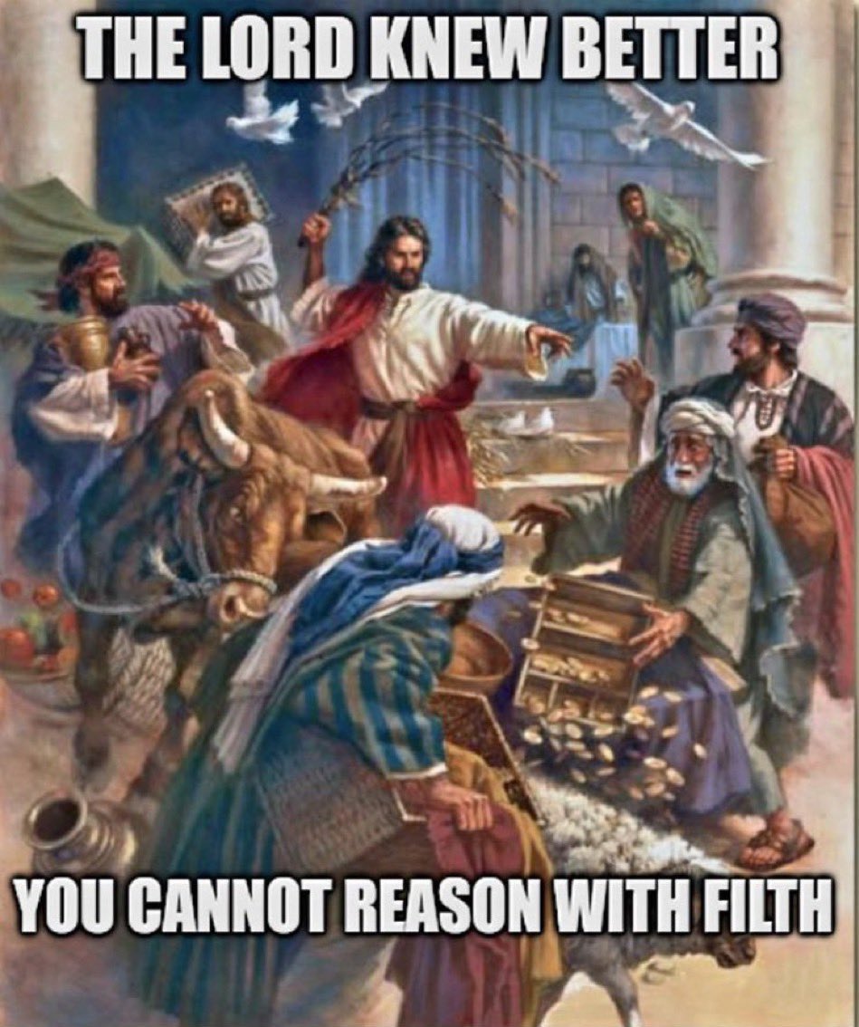 Jesus didn’t debate with the synagogue of Satan, He drove them out. Sometimes flipping tables is the only way to deal with corruption masquerading as holy.