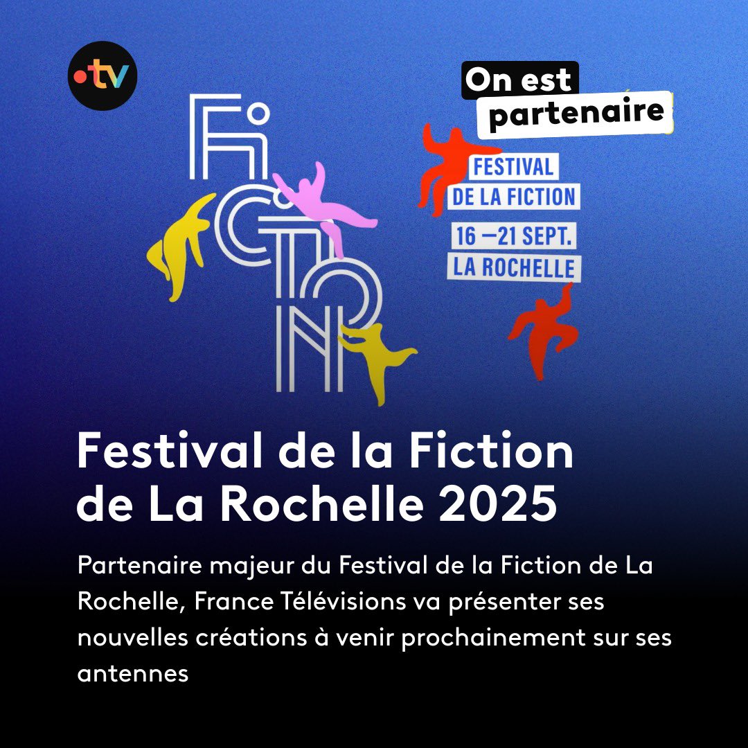 🎞️ <a href="/Francetele/">France Télévisions</a> est partenaire de la 27e édition du <a href="/festivalfiction/">Festival de la Fiction</a> de La Rochelle qui se tiendra du 16 au 21 septembre.

➡️ Rendez-vous samedi pour découvrir les nouveautés de #francetv !

#FFTV25