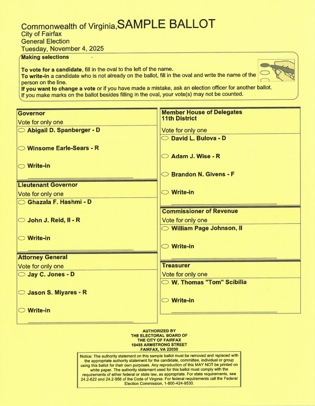 Early voting in-person begins TODAY (9/19) for <a href="/CityofFairfaxVA/">City of Fairfax, VA</a> residents at Fairfax City Hall for the November 4, 2025, General Election.

✅Hours: 8:30am - 5pm
✅Bring an acceptable ID 
✅Curbside voting is available

For more info, visit: Fairfaxva.gov/Vote