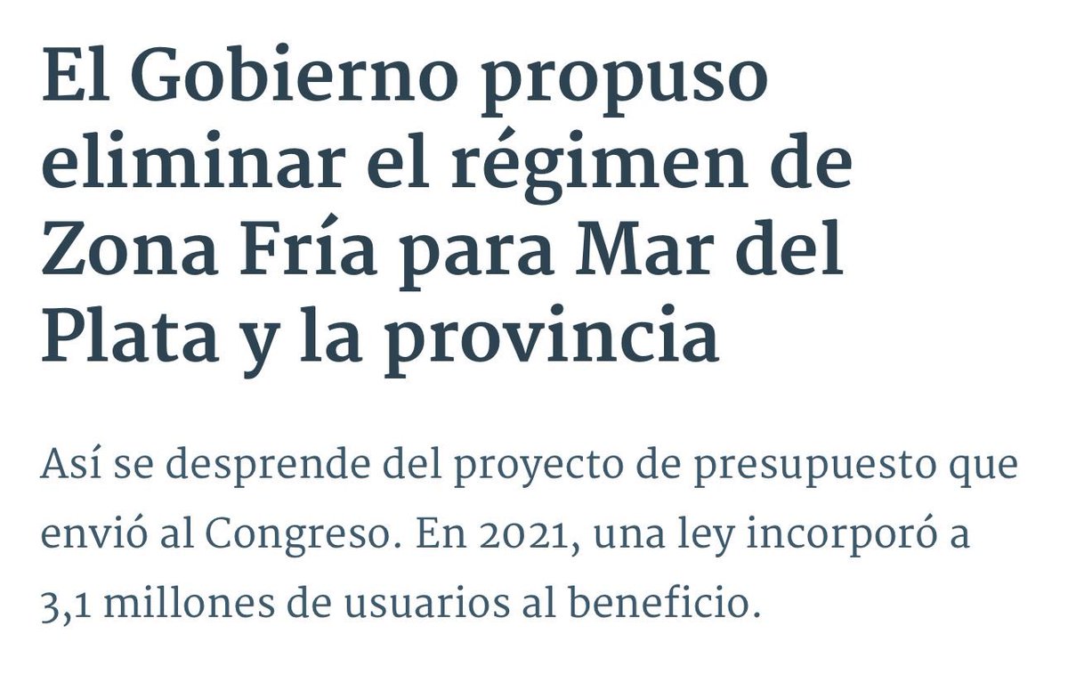 En Mar del Plata y en 90 distritos de la Provincia, más de 3 millones de hogares reciben hoy un alivio en sus facturas de gas gracias a la ley de Zona Fría, una conquista que logramos en 2021 con una ley del diputado Máximo Kirchner.

Ahora, Javier Milei quiere borrarla de un