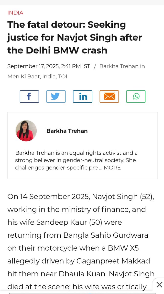 barkhatrehan16's tweet image. JUSTICE DELAYED IS JUSTICE DENIED!

Read this detailed Times of India blog on how a fatal detour cost Navjot Singh his life, no bail, no leniency.
🔗 timesofindia.indiatimes.com/blogs/men-ki-b…

➡️ Please read &amp;amp; share widely to keep the pressure on.
#JusticeForNavjotSingh