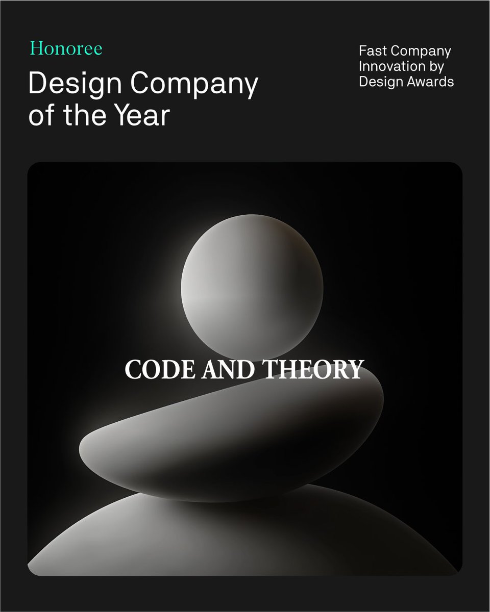 codeandtheory's tweet image. Nine @FastCompany honors in two years.
Three more in 2025 for @NBCUniversal's Big Board, the @NFL app and as a Design Company of the Year — ranked alongside industry giants like Coca-Cola and Adobe.
Congratulations to our collaborators, clients and teams for pushing what’s…