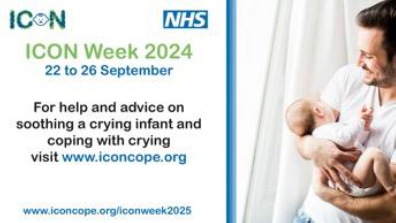 There are many ways to soothe your baby. 
But if the crying feels too much, it’s OK to put your baby in a safe place and walk away for a few minutes until you feel calm.
Comfort methods can help
Support is always available
Staying calm keeps everyone safe
 bit.ly/ICON-day4