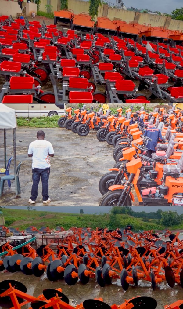 TractracGlobal's tweet photo. Last Thursday, in partnership with @MastercardFdn we distributed 160 Tryctors + 640 implements to cooperatives in Nasarawa &amp; Kaduna. 🚜
This milestone empowers youth &amp; women-led coop groups to serve farmers, bridge inclusion gaps &amp; strengthen Nigeria’s food systems. https://t.co/F3Rr5Nr9P2
