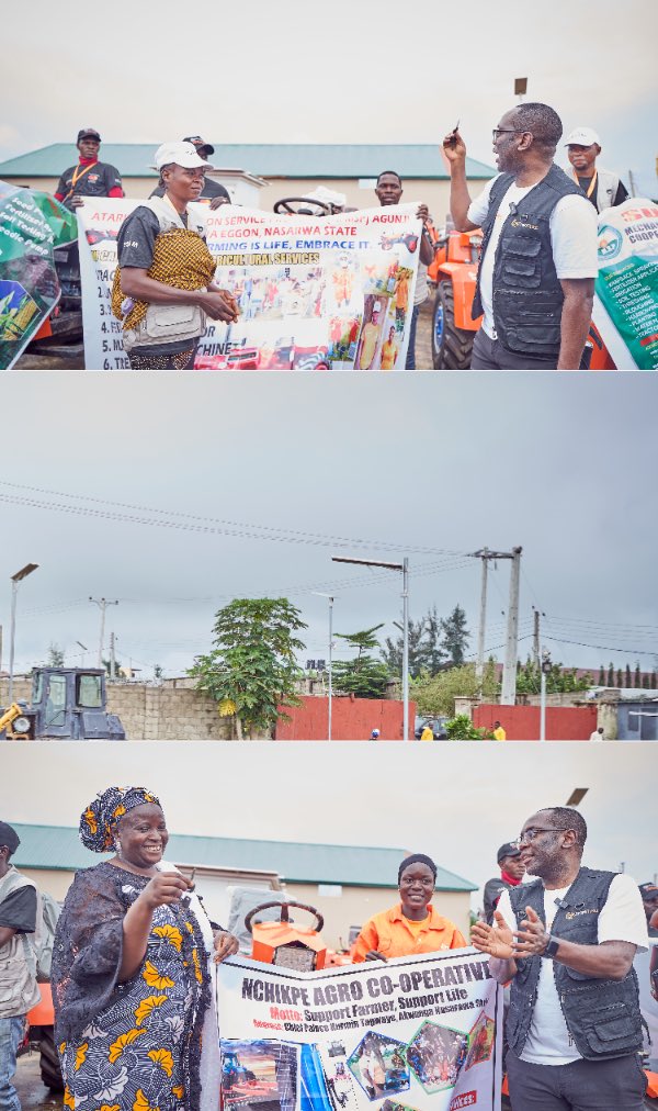 TractracGlobal's tweet photo. Last Thursday, in partnership with @MastercardFdn we distributed 160 Tryctors + 640 implements to cooperatives in Nasarawa &amp; Kaduna. 🚜
This milestone empowers youth &amp; women-led coop groups to serve farmers, bridge inclusion gaps &amp; strengthen Nigeria’s food systems. https://t.co/F3Rr5Nr9P2
