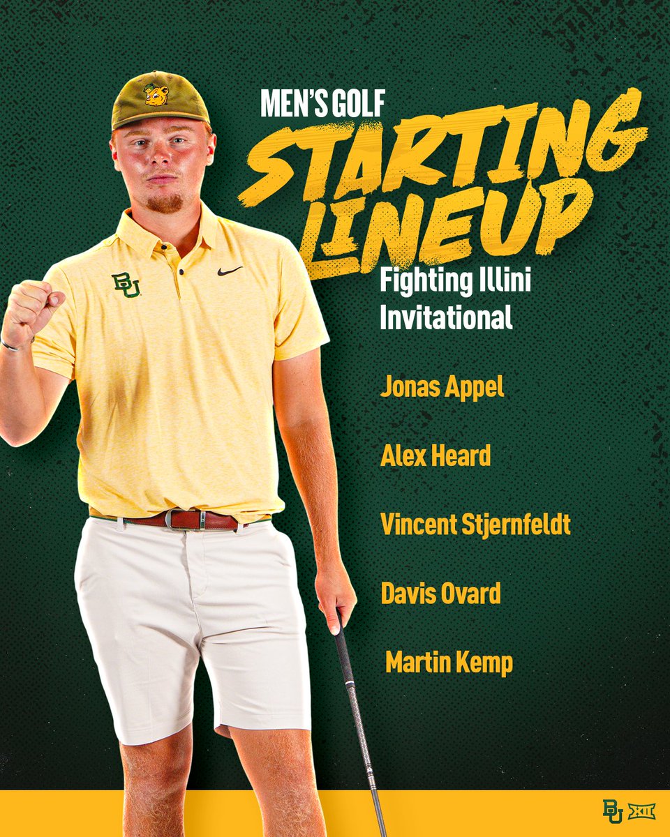 Off to Chicagoland for the Fighting Illini Invitational at Olympia Fields! 

🔗 baylorbea.rs/3K0mGjz

#SicEm 🐻