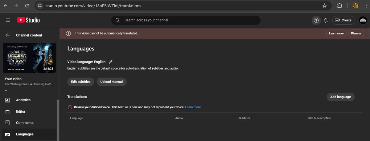 SDCMultiMedia's tweet photo. @TeamYouTube Done ages ago, checked all the subtitles and still the same error: - https://t.co/RkNQmb3KAs