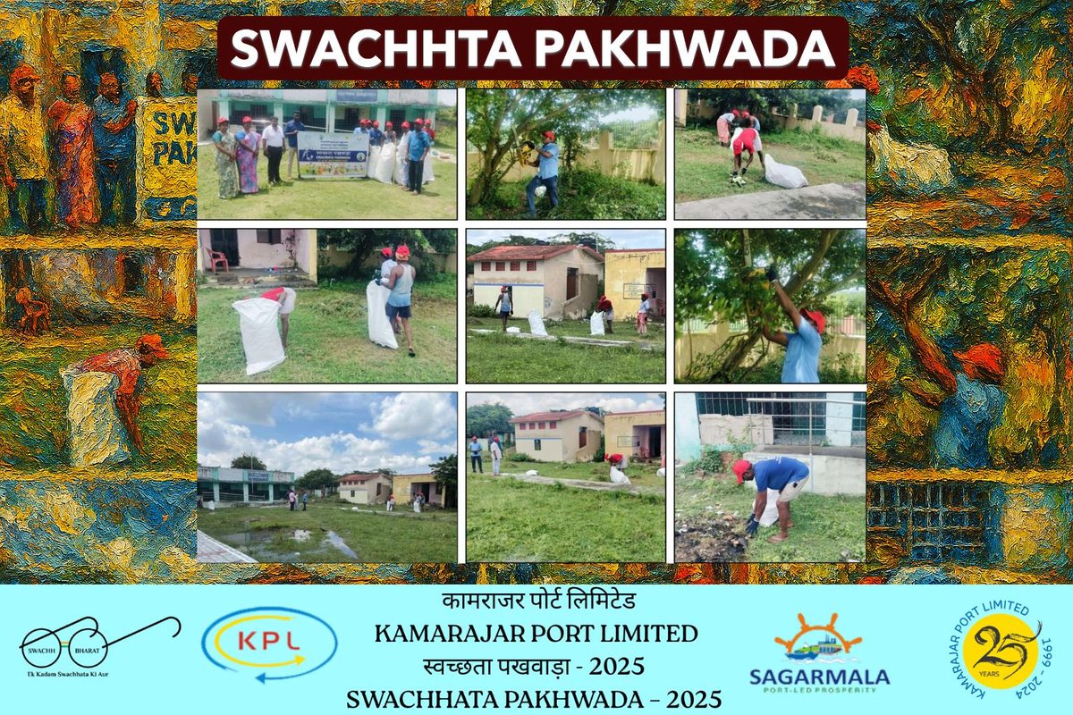 KamarajarPort's tweet image. On 17.09.2025, a Cleanliness Drive was organized at Panchayat Union Primary School, Kollatti Village near Kamarajar Port.
Employees of KPL, along with Stakeholders and Contractors, actively participated in the initiative, reinforcing our collective commitment towards a cleaner…