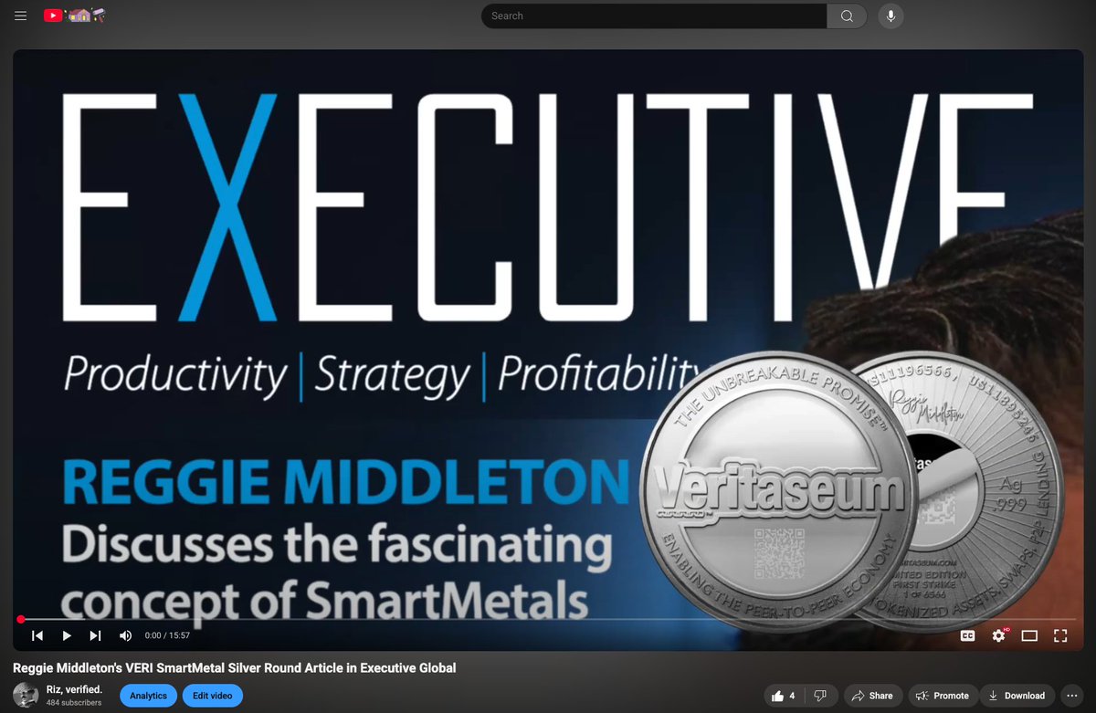 NEW VIDEO

"Reggie Middleton's VERI SmartMetal Silver Round Article in Executive Global - Autumn Issue"

Available on YouTube and Rumble <a href="/SovereignRiz/">Riz</a> 

<a href="/ReggieMiddleton/">Reggie Middleton, Disruptor-in-Chief</a> #SmartMetal #Silver