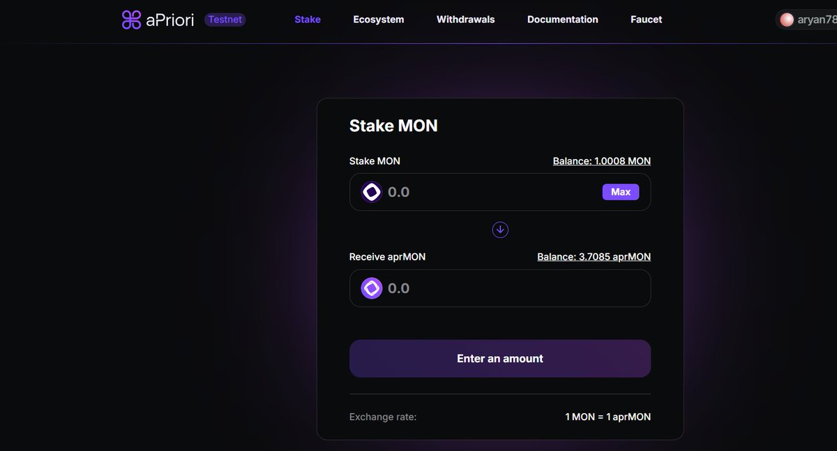 AryanCryptonic's tweet image. I tried the dapps on stake.apr.io and really enjoyed the experience

You can stake MON on it

The dapp feels super smooth

Recently raised 30M in funding

Still in the testnet phase

I’ve been using it for around 6 months

Drop your experience in the comments

@aPriori