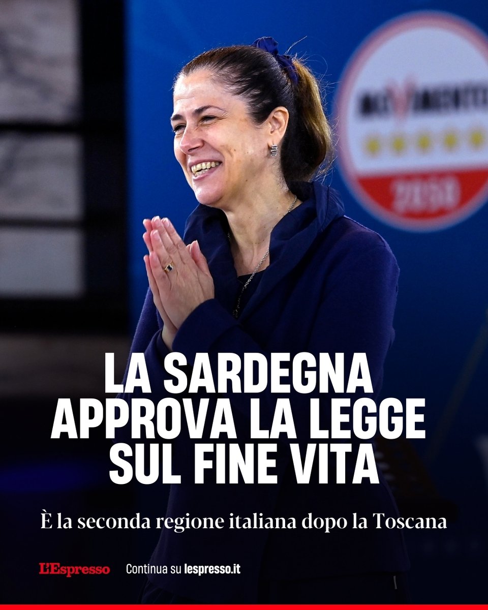 La Sardegna approva una legge sul fine vita e diventa, dopo la Toscana, la seconda regione italiana a dotarsi di un provvedimento del genere. Il testo è stato approvato oggi — 17 settembre — dal Consiglio regionale con 32 voti favorevoli, 19 contrari e un’astensione