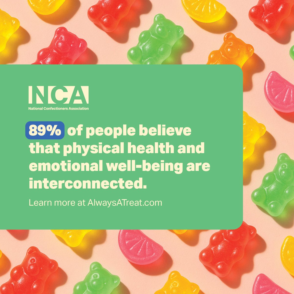 🧠 + ❤️ + 🍫 = Well-being.

89% of people believe physical health and emotional well-being are interconnected — and candy plays a small but meaningful role. Learn more at AlwaysATreat.com

#AlwaysATreat