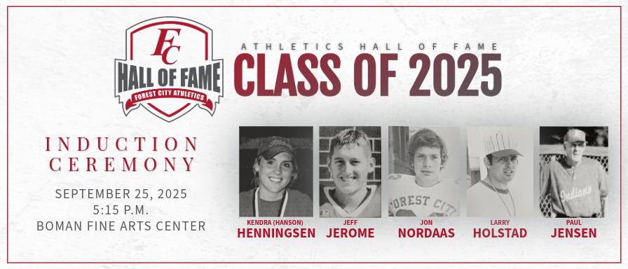 As we celebrate Homecoming next week, we look forward to recognizing our 2025 Athletics Hall of Fame inductees! A ceremony will take place on Thurs, Sept. 25 at 5:15 p.m. at the Boman Fine Arts Center. They will also be recognized at halftime of the football game on Friday night.