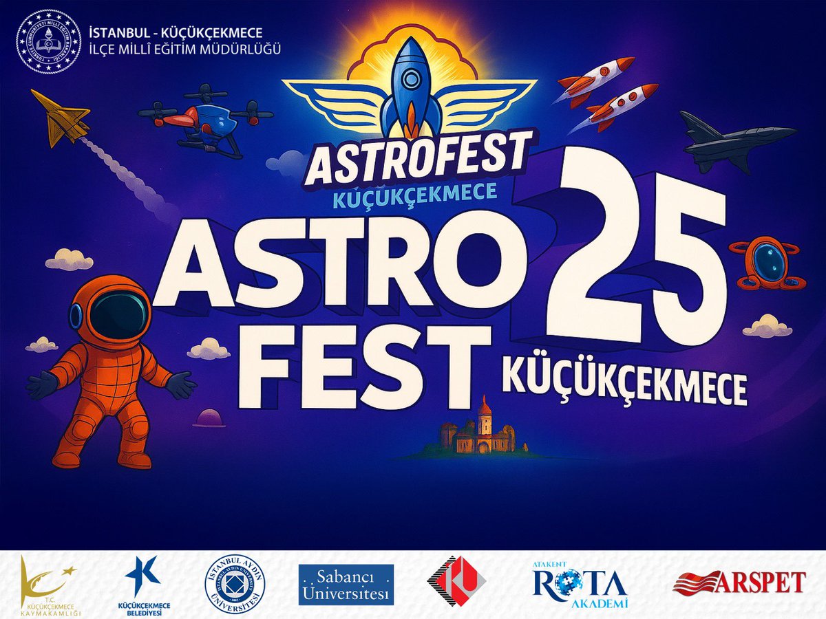 KucukcekmeceMeb's tweet photo. 🚀 ASTROFEST 2025 Küçükçekmece’de!
🔭 Bilim atölyeleri, 🧪 etkinlikler, 🎙️ söyleşiler ve çok daha fazlası…
📍 Atakent Etkinlik Meydanı
📅 18–20 Eylül 2025 | ⏰ 09.00–17.00
Bilimin ve uzayın büyüsüne davetlisiniz! 🌌✨
#astrofest #küçükçekmece #tübitak4007 #bilim #teknoloji https://t.co/KX14fNTyKv
