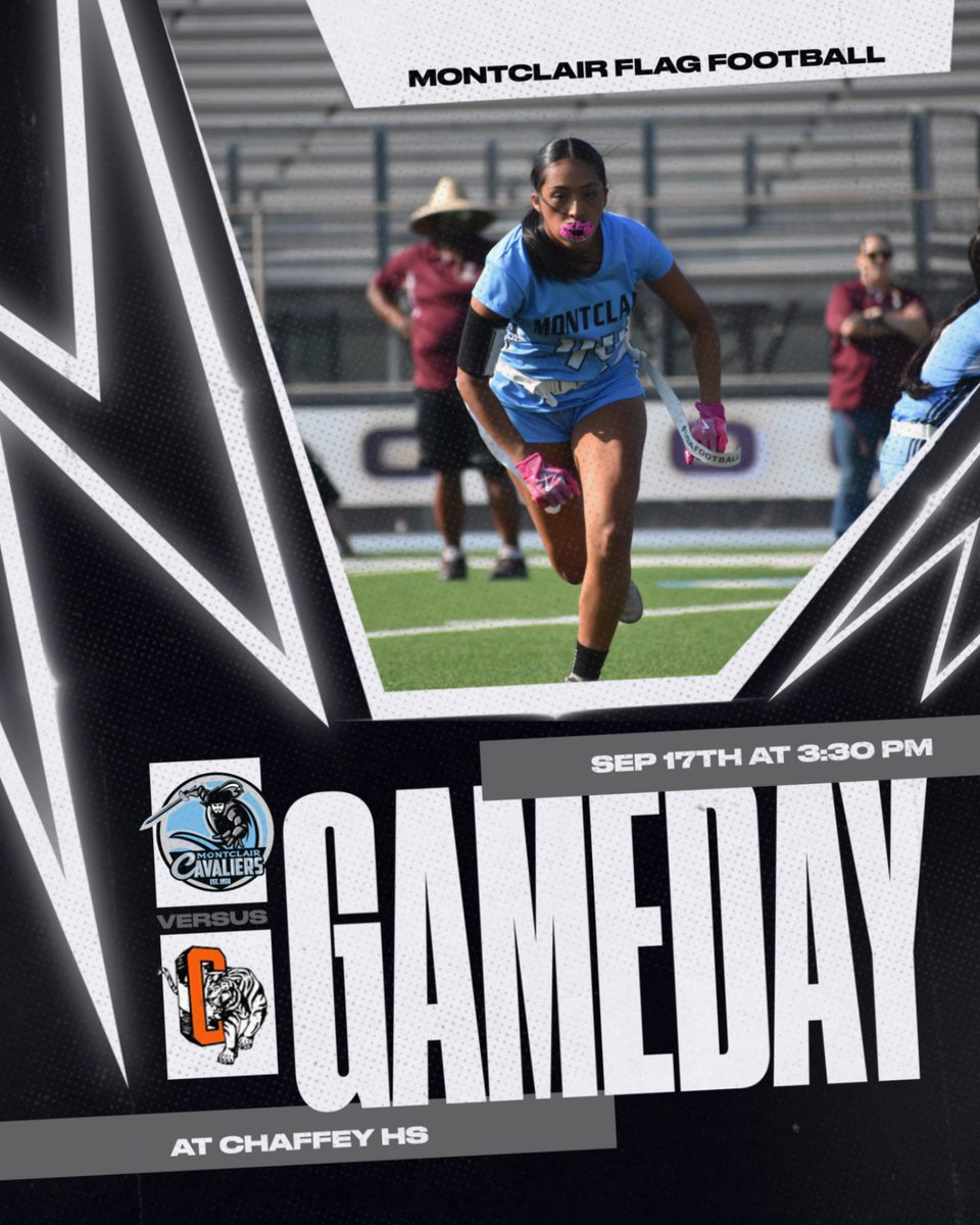 Montclair Flag Football opens up league play on the road at Chaffey High School at 3:30pm.
#bewareTHEclair