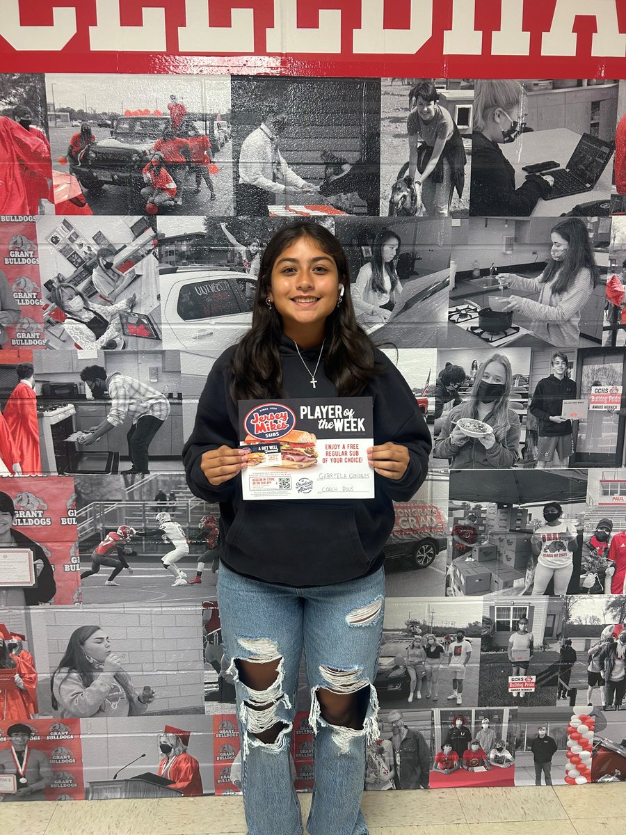 GCHSBulldogs's tweet photo. Congrats to Gabryela Gonzales on winning the Jersey Mike's Player of the Week award! 

Gabryela was nominated by Coach Rous and the Grant Flag Football program.

Congrats, Gabryela! https://t.co/GWWQRfAE5r
