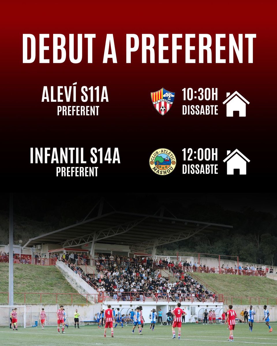 CF Olímpic LaGarriga (@cfolimpic) on Twitter photo Setmana de debuts🔴
L’Aleví S11A i l’Infantil S14A comencen una Lliga carregada d’emocions i plena de nous reptes!
A per totes💪🏽
#CFOLG
#goreds🔴🔴 Setmana de debuts🔴
L’Aleví S11A i l’Infantil S14A comencen una Lliga carregada d’emocions i plena de nous reptes!
A per totes💪🏽
#CFOLG
#goreds🔴🔴