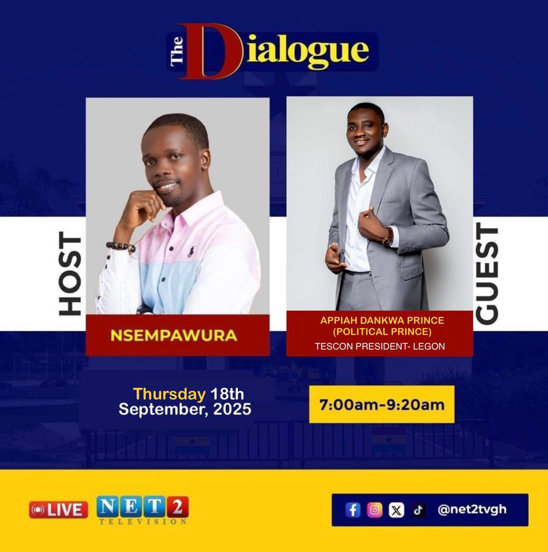 PoliticalPrin13's tweet image. I will be live on Net2TVGH Tomorrow, 18th September, 2025. Join me as we discuss matters of National Interest. 

Cc:
@highlight