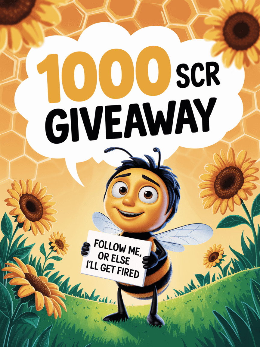my boss threatened to fire me

so, i'm giving away my life savings to get 1000 followers in 3 days

1000 SCR between 4 ppl (sry I'm from india)

&gt; like, RT &amp; follow <a href="/honeypop_app/">Honeypop</a>
&gt; drop ETH Address in the comments

ends in 3 days or until I'm let go

- intern