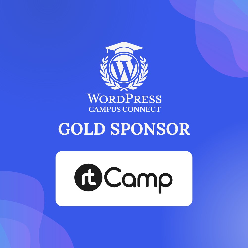 🎉 We’re thrilled to welcome <a href="/rtCamp/">rtCamp</a> as a Gold Sponsor for #WordPressCampusConnect 2025! 💙

With rtCamp's support, we’re empowering students to explore WordPress, gain hands-on experience, and unlock exciting career opportunities in the open-source world. 🌍✨

#WPAjmer
