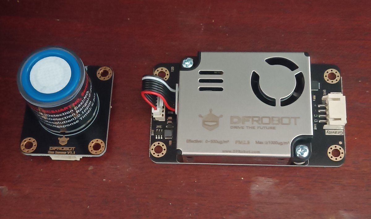 chegou rápido! sensores: NO2 e PM2.5