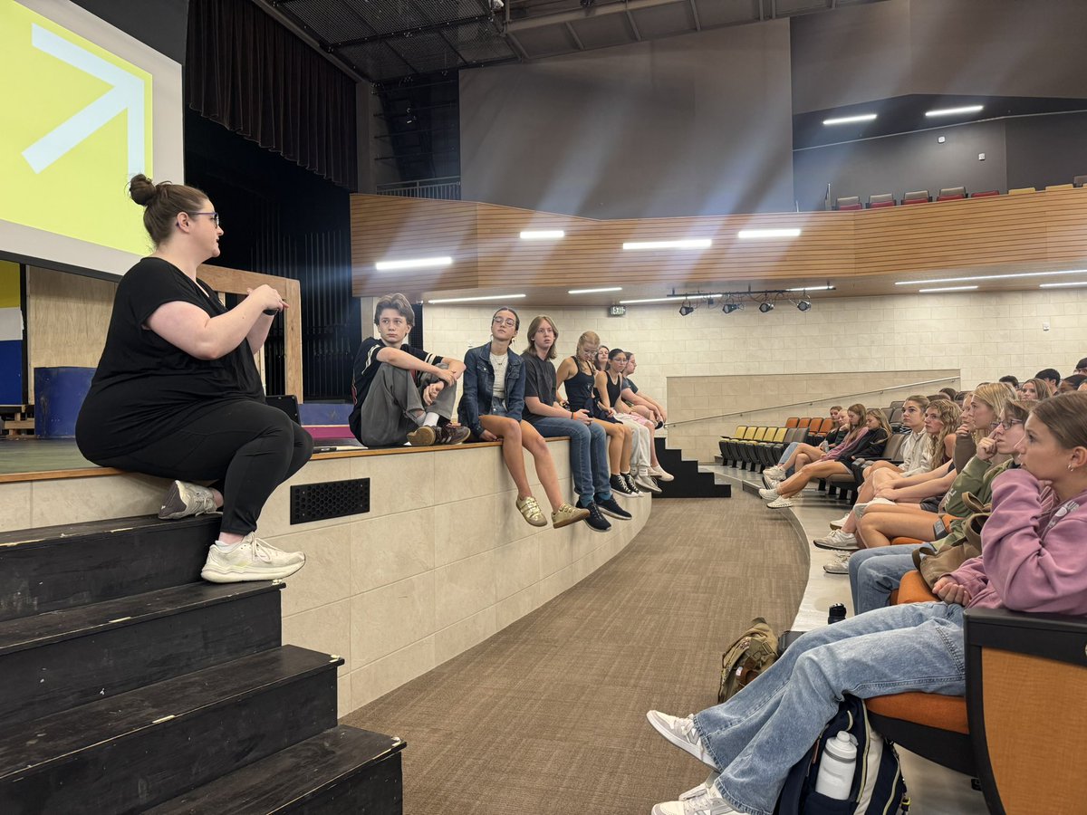 Big thanks to Alisha Morris and her theatre crew for sharing public speaking tips with us as we gear up for our Homecoming assemblies! 💙 Always great to learn from the experts! ✨ <a href="/OW_Theatre/">Olathe West Theatre</a>