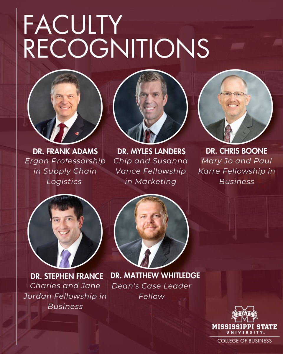 Please join us in congratulating the following individuals, whose contributions to the scholarship, teaching, and service of the College of Business are recognized with endowed faculty appointments🎉