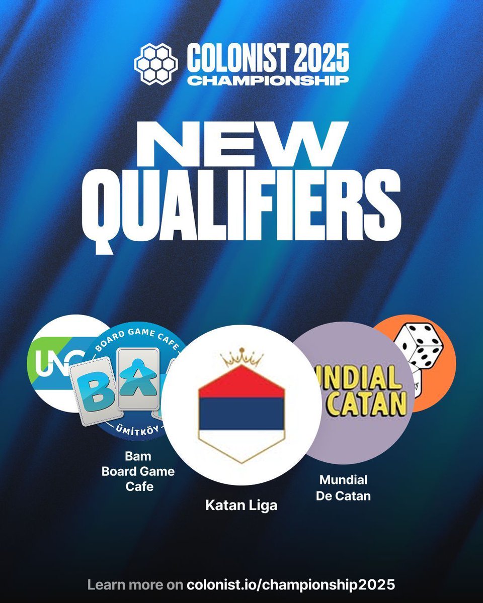 colonistio's tweet image. Host lineup is LIVE!



Qualifiers run all September - October. Board IRL or online on Colonist. Win your event to reach November Championship. 🏆

Find your city or join online - link in bio.



#colonist #catan #boardgamegeek #browsergame #boardgame #boardgames #boardgamer…