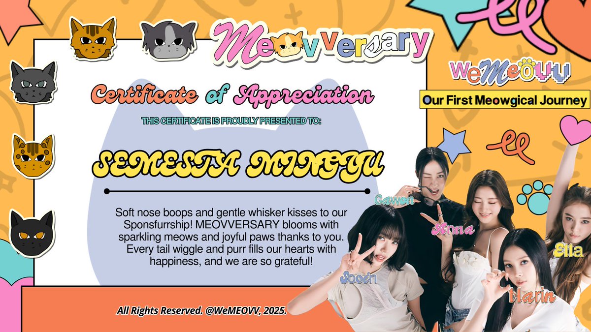 Thanks to <a href="/weMEOVV/">꜀(^. .^꜀ )੭</a> for trusting us to be your media partner. We truly appreciate the opportunity and look forward to a successful collaboration.