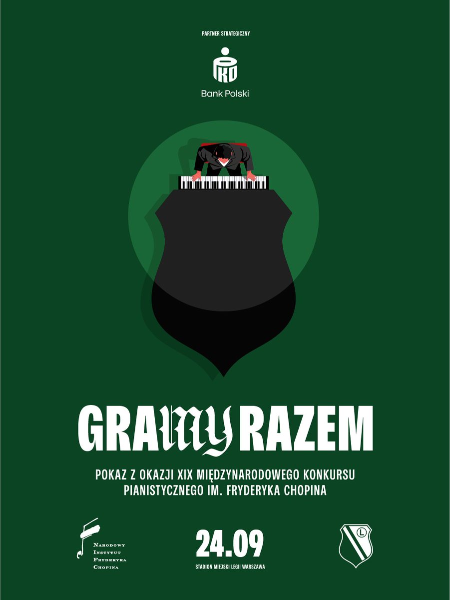 LegiaWarszawa's tweet image. 🎹🏟 Chopin zabrzmi na Łazienkowskiej! Na meczu z Jagiellonią czeka na Was pokaz świateł i muzyczne widowisko, jakiego jeszcze nie było!

24 września, tuż przed meczem Legii Warszawa z Jagiellonią Białystok, nasz stadion rozbłyśnie światłem i wypełni się dźwiękami muzyki…