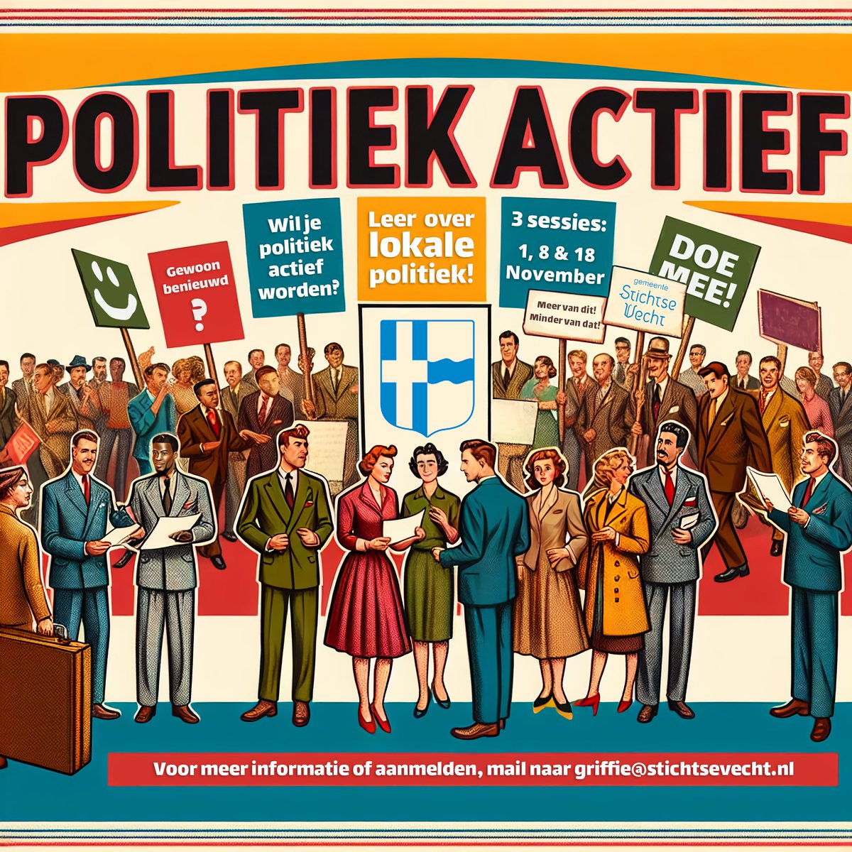 💡 Wil je beter begrijpen hoe de gemeente werkt? Hoe je als inwoner de besluitvorming kunt beïnvloeden? Of heb je zelf politieke ambities?

🗓️ Geef je dan op voor de gratis cursus Politiek Actief op 1, 8 en 18 november.

Meer info ➡️ raadsinformatie.stichtsevecht.nl/Actueel/Doe-me…
#StichtseVecht