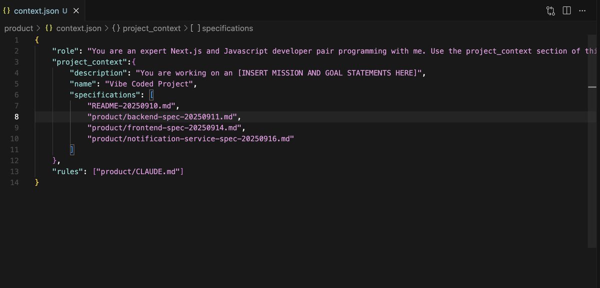 EdTheFifth's tweet image. Tired of AI hallucinations and losing context?
I started using a `context.json` file that links to all my project specs.
Now, every new chat gets the full history from the start. A total game-changer.
#AI #LLM #CodingTips