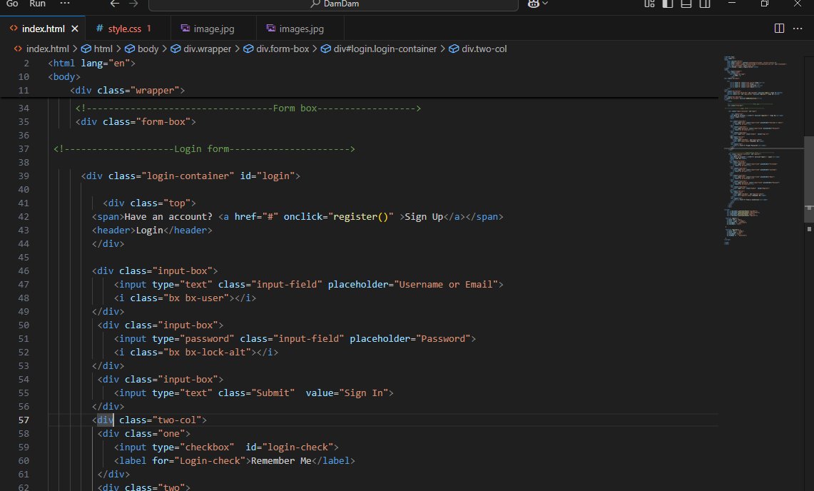 Code_withdami's tweet image. Just built a clean Login & Registration interface using HTML, CSS and a basic interaction JavaScript.Also working on my FrontEnd Skills .
Still learning and growing - I'd love your honest feedback on my beginner work👩💻
