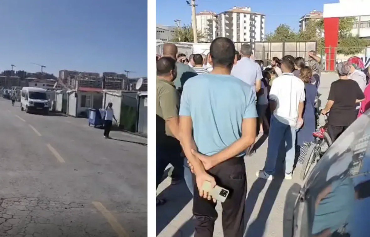 #Malatya Bağcılar konteyner kentin kademeli olarak tahliye edilmesine yönelik kararın tebliği sonrası vatandaşlar eylem yapmaya başladı.
(YeniMalatya)