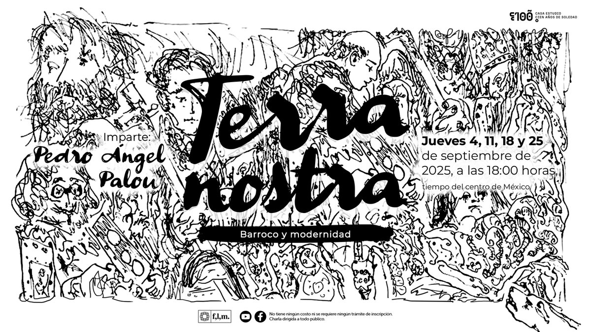 Mañana jueves continúa el ciclo "Terra nostra: Barroco y modernidad", que imparte el escritor Pedro Ángel Palou.

Síguenos desde las 6 pm (tiempo del centro de México):
youtube.com/@CasaEstudioCi…