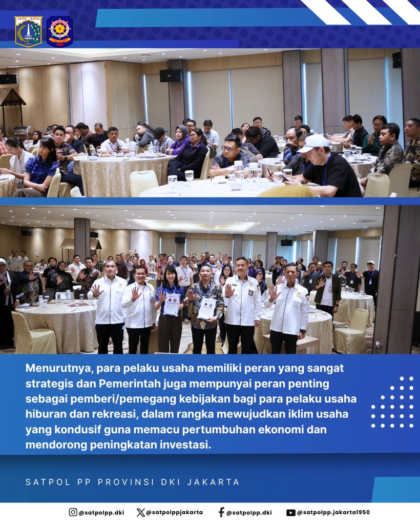 Wakasatpol PP DKI Jakarta, M Rizki Adhari Jusal membuka kegiatan Peningkatan dan Pembinaan Kepatuhan Pelaku Usaha Hiburan &amp; Rekreasi di Jakarta Pusat, Rabu (17/9).
