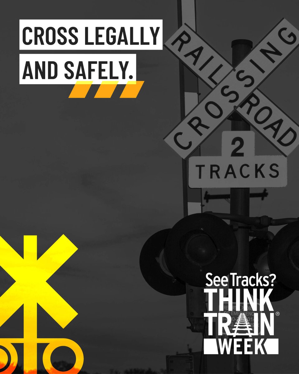 It's not worth your life to beat a train. Please cross legally and safely at every railroad crossing. #SeeTracksThinkTrainweek #stoptracktragedies #railsafety