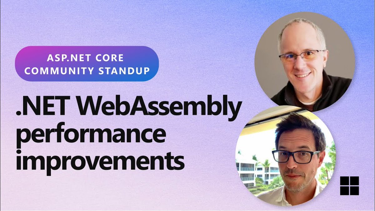 aspnet's tweet image. .NET 10 includes several performance enhancements.
In case you missed the latest #ASPNET Community Standup, catch the session replay as we review the improvements in .NET 10 for WebAssembly, which helps Blazor (cont) msft.it/l/6014sWEjj