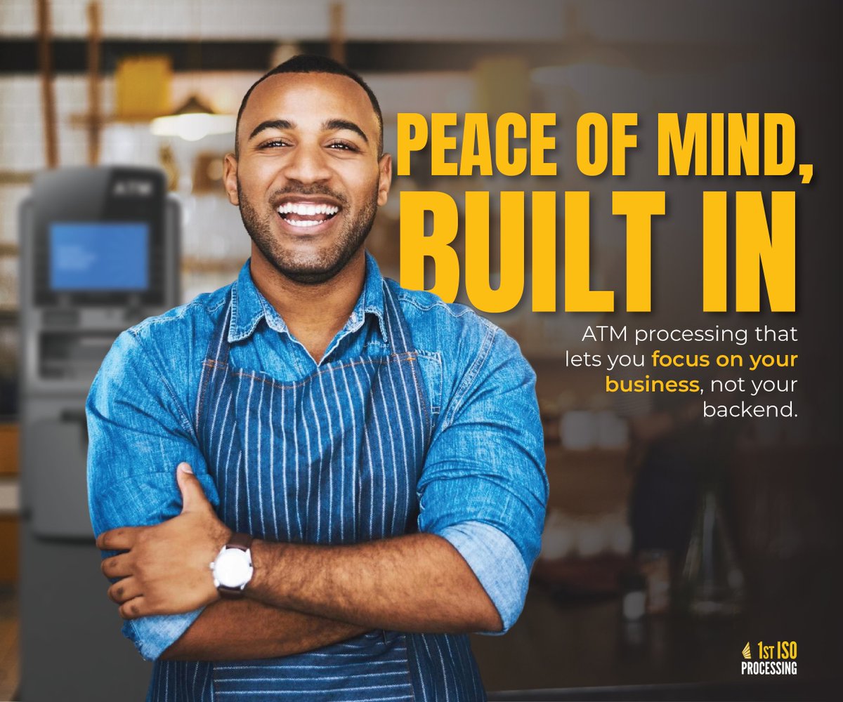cdatms's tweet image. With 1st ISO, your machines are funded, your reports are accurate, and your support team is available when you need them. That kind of peace of mind is worth more than you think because it gives you back focus, and time.

hubs.ly/Q03JLMWd0  
#atmprocessing #cash #atms