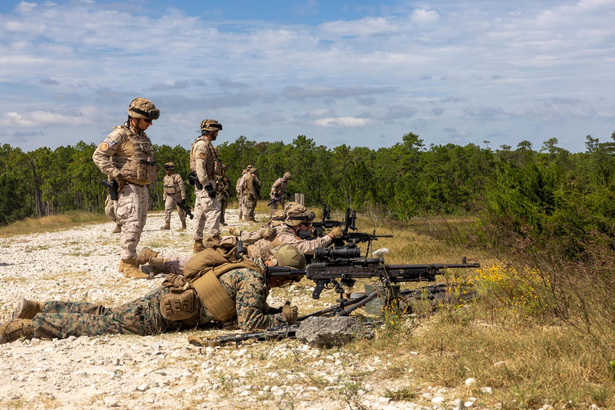 USMC's tweet image. #Marines with @2dMarDiv take part in a medium machine gun range as part of UNITAS 2025 on @camp_lejeune.

UNITAS, which is Latin for “unity,” has taken place annually since 1960 and is the world’s longest running annual multinational maritime exercise.

#Marines #SemperFi…