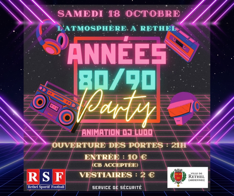 🎶✨ SOIRÉE ANNÉES 80/90 PARTY ✨🎶

📅 Samedi 18 octobre 2025
L’Atmosphère – Rethel
Ouverture des portes à 21h00

villederethel.fr/events/%f0%9f%…
.
.
#Rethel #VilleDeRethel #Soirée80 #Soirée90 #RSF #LudoGEvent #LAtmosphèreRethel