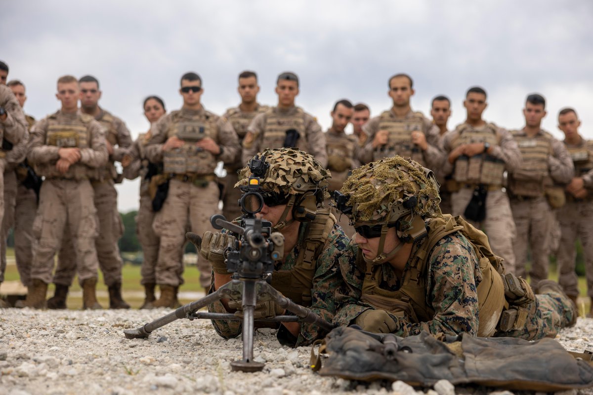 USMC's tweet image. #Marines with @2dMarDiv take part in a medium machine gun range as part of UNITAS 2025 on @camp_lejeune.

UNITAS, which is Latin for “unity,” has taken place annually since 1960 and is the world’s longest running annual multinational maritime exercise.

#Marines #SemperFi…