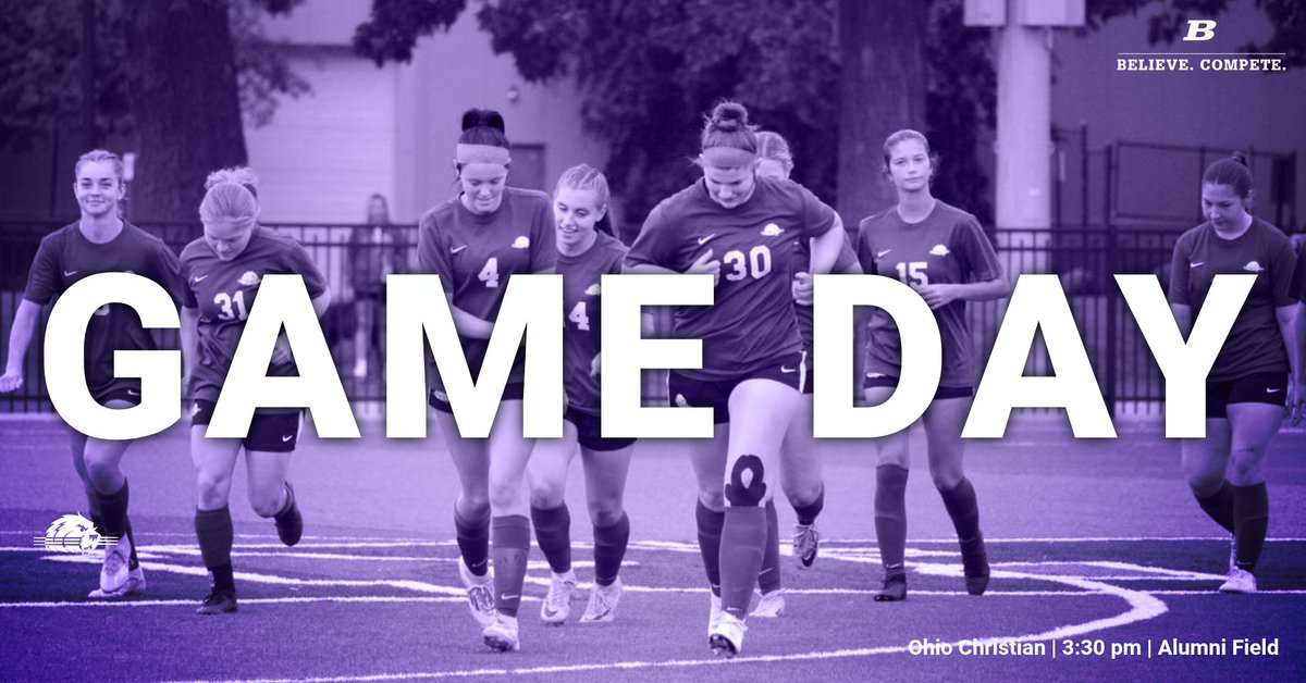 𝔾𝔸𝕄𝔼 𝔻𝔸𝕐 
⏰ 3:30 pm
🆚 Ohio Christian University
📍 Bluffton, OH
🏟️ Alumni Field, Grass Field 
💜 WORLD MENTAL HEALTH AWARENESS GAME
🎟️ events.hometownticketing.com/boxoffice/bube…
💻 boxcast.tv/channel/ldqbxx…
📊 blufftonbeavers.com/sports/wsoc/20…
#Believe #Compete #RollBeavs
