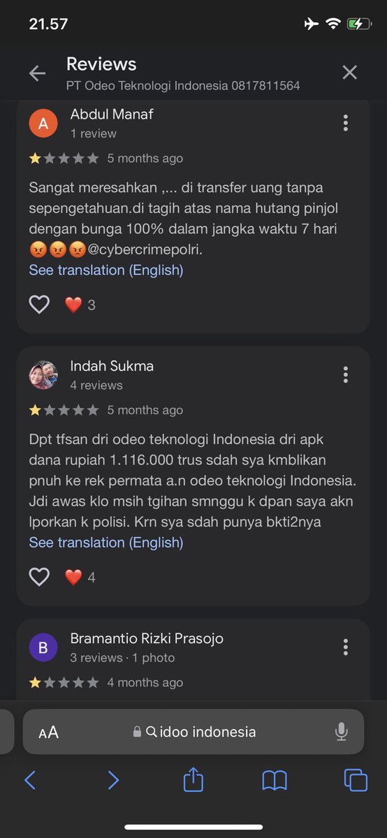 onyourmarklee_2's tweet photo. @tanyakanrl https://t.co/jaCcT0P82h

plis baca review di google nya, banyak yang tbtb emang di tf gitu aja trs diteror pinjol😭 https://t.co/UDYteG0P7c
