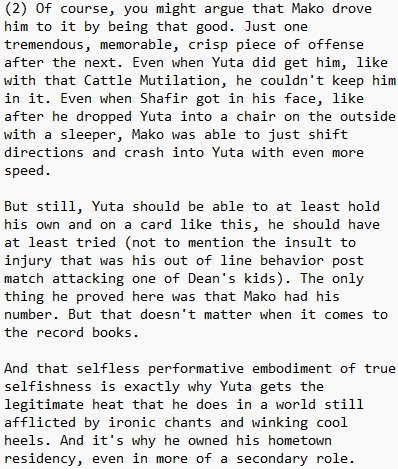 MattD_SC's tweet photo. Taken from today's Segunda Caida write-up of D3AN's Wheeler Yuta vs Matt Mako, here's an excerpt on Yuta, Dissonance, and Heel Heat. https://t.co/PdMQ4NzImi