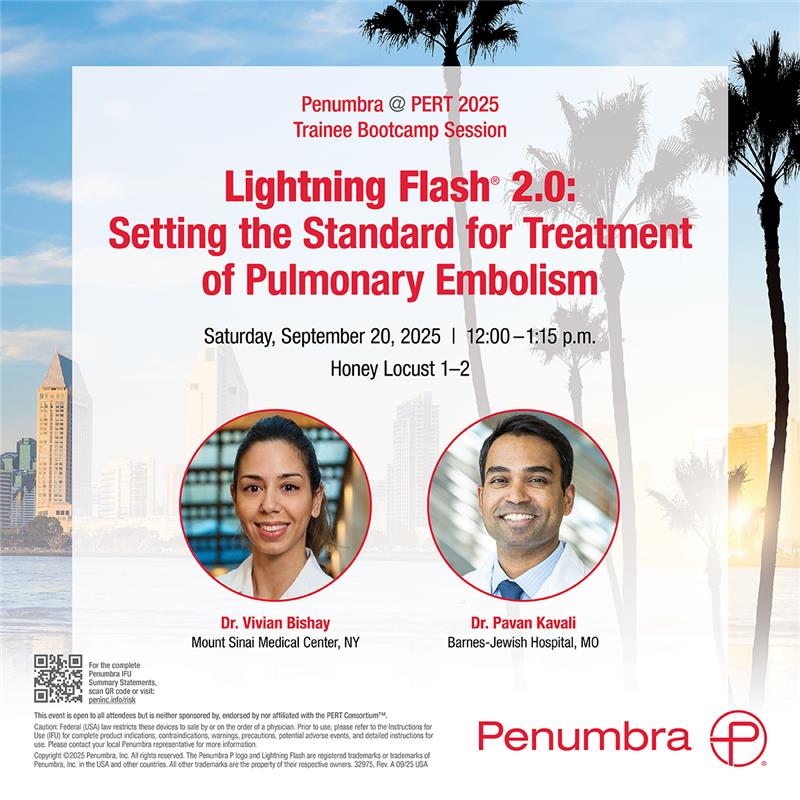 US HCPs: #LightningFlash 2.0 is setting the standard for PE treatment. Join Drs. <a href="/vivianbishay/">vivian bishay</a> and <a href="/kavaliIR/">Pavan Kavali</a> for a #PERT2025 trainee bootcamp session on the benefits of #CAVT.